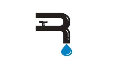 Logo stylisé d'un robinet avec une goutte d'eau bleue.